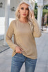 Ribbed Round Neck Knit Long Sleeve Top