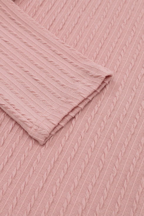 Ribbed Round Neck Knit Long Sleeve Top