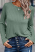 Ribbed Round Neck Knit Long Sleeve Top