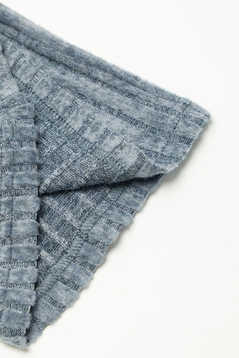 Ribbed Round Neckline Short Sleeve Wide Leg Pocketed Jumpsuit