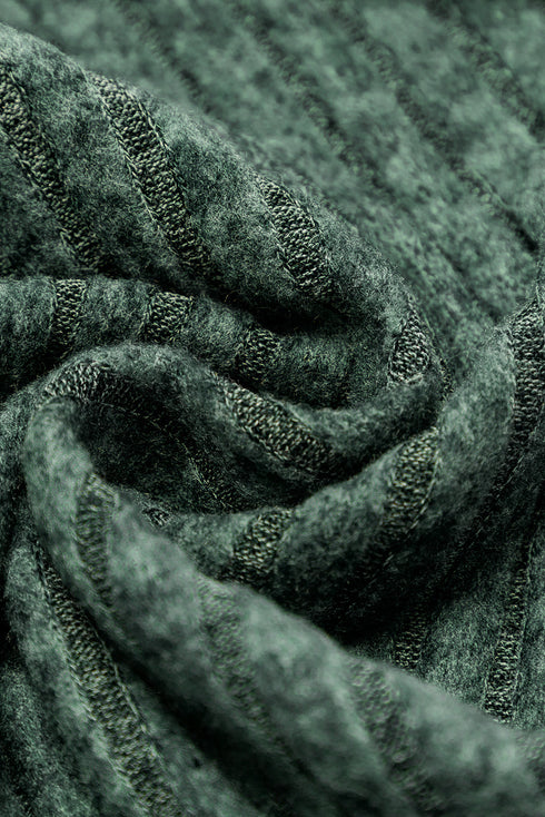 Ribbed Round Neckline Short Sleeve Wide Leg Pocketed Jumpsuit