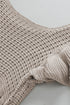 Ribbed Ruffle Sleeve Open Stitch Crochet Knit Top