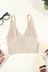 Ribbed Spaghetti Strap Cropped Knitted Tank Top