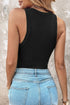 Ribbed Stretch Slim Fit Padded Tank Top