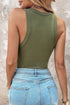 Ribbed Stretch Slim Fit Padded Tank Top
