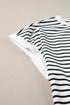Ribbed Stripe Casual Tee And Matching Shorts Set