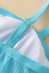 Ribbed Texture Blouson Fit Square Neck Tankini Top