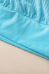 Ribbed Texture Blouson Fit Square Neck Tankini Top