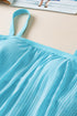 Ribbed Texture Blouson Fit Square Neck Tankini Top