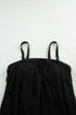 Ribbed Texture Blouson Fit Square Neck Tankini Top