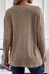 Ribbed Texture Button Front Long Sleeve Henley Top