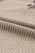 Ribbed Texture Button Front Long Sleeve Henley Top