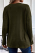 Ribbed Texture Button Front Long Sleeve Henley Top