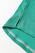 Ribbed Texture Color Block Partial Button Collared Top