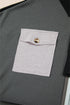 Ribbed Texture Color Block Partial Button Collared Top