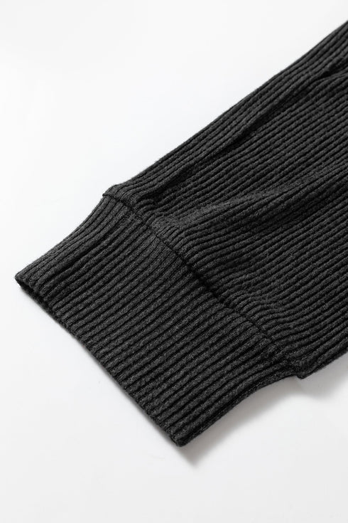 Ribbed Texture Drawstring Active Athletic Jogger Pants