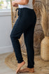 Ribbed Texture Drawstring Active Athletic Jogger Pants