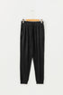 Ribbed Texture Drawstring Active Athletic Jogger Pants