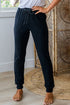 Ribbed Texture Drawstring Active Athletic Jogger Pants