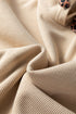 Ribbed Texture Lace Drawstring Drop Shoulder Hoodie