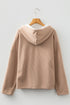 Ribbed Texture Lace Drawstring Drop Shoulder Hoodie