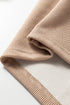 Ribbed Texture Lace Drawstring Drop Shoulder Hoodie