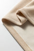 Ribbed Texture Lace Drawstring Drop Shoulder Hoodie