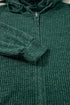 Ribbed Texture Long Sleeve Zip Up Everyday Hoodie