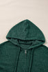 Ribbed Texture Long Sleeve Zip Up Everyday Hoodie