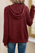 Ribbed Texture Long Sleeve Zip Up Everyday Hoodie