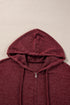 Ribbed Texture Long Sleeve Zip Up Everyday Hoodie