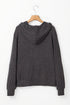 Ribbed Texture Long Sleeve Zip Up Everyday Hoodie