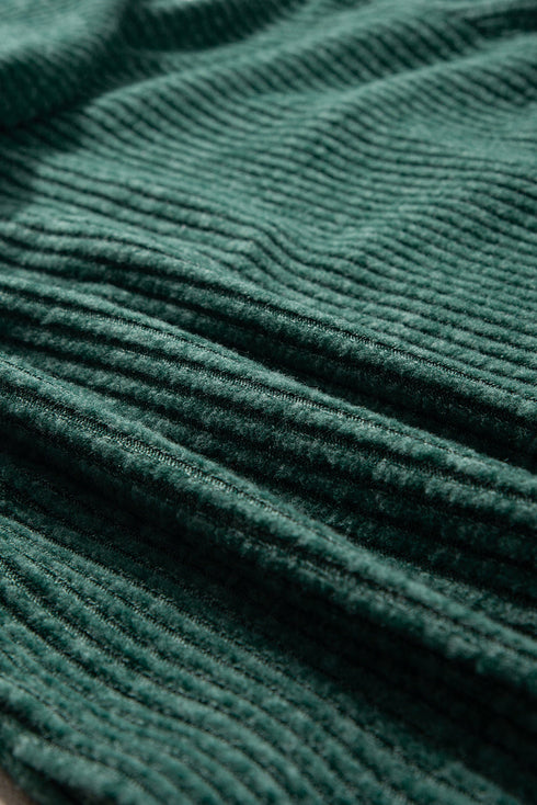 Ribbed Texture Long Sleeve Zip Up Everyday Hoodie