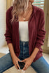Ribbed Texture Long Sleeve Zip Up Everyday Hoodie