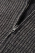 Ribbed Texture Long Sleeve Zip Up Everyday Hoodie