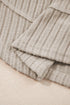 Ribbed Texture Round Neck Long Sleeve Rounded Hem Top