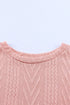 Ribbed Textured Knit Sequin Leopard Sleeve Top