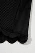 Ribbed Textured Scalloped Trim Swim Dress Swimwear