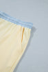 Ribbed Trim Drawstring Shorts Loungewear Set