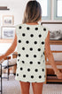 Ribbed Trim Polka Dot Tank Skort Two Piece Dress
