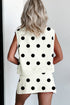 Ribbed Trim Polka Dot Tank Skort Two Piece Dress