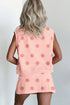 Ribbed Trim Polka Dot Tank Skort Two Piece Dress
