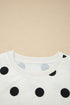 Ribbed Trim Polka Dot Tank Skort Two Piece Dress