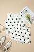 Ribbed Trim Polka Dot Tank Skort Two Piece Dress