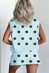 Ribbed Trim Polka Dot Tank Skort Two Piece Dress
