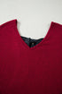 Ribbed V Neck Drop Shoulder Bow Back Long Sleeve Top