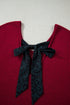 Ribbed V Neck Drop Shoulder Bow Back Long Sleeve Top
