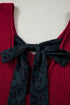 Ribbed V Neck Drop Shoulder Bow Back Long Sleeve Top