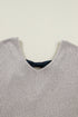 Ribbed V Neck Drop Shoulder Bow Back Long Sleeve Top