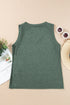 Ribbed V Neck Sleeveless Soft Jersey Knit Tank Top